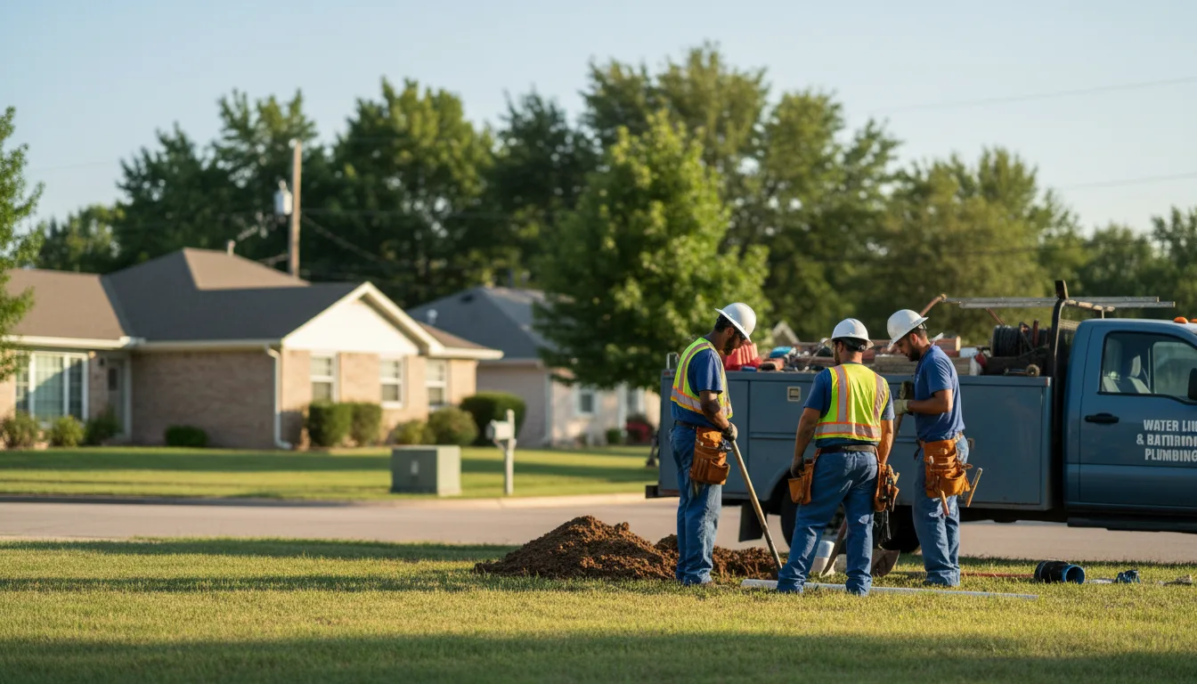 Residential water line and bathroom plumbing service in Evansville, IN